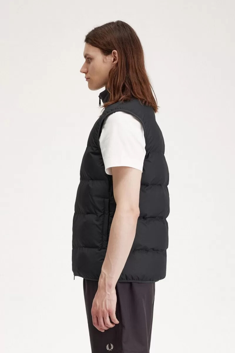 fred perry insulated mens vest anchor grey