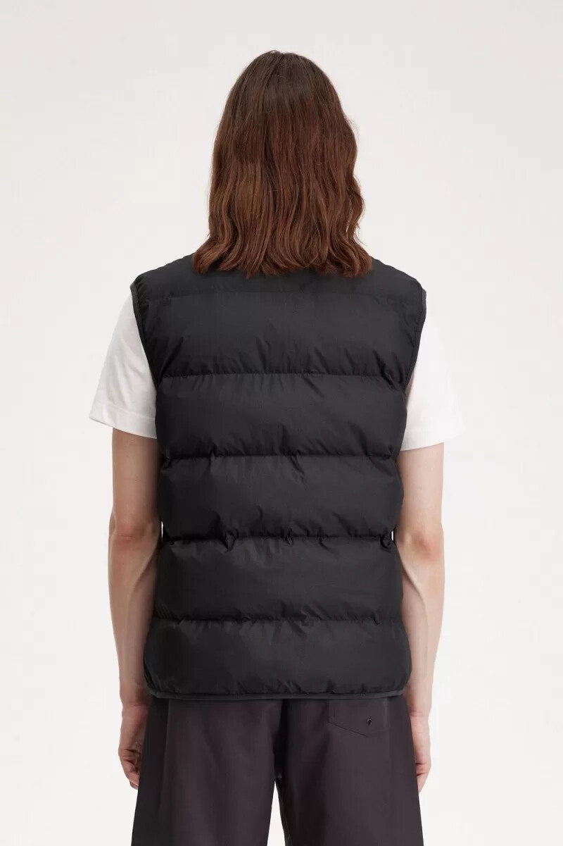 fred perry insulated mens vest anchor grey